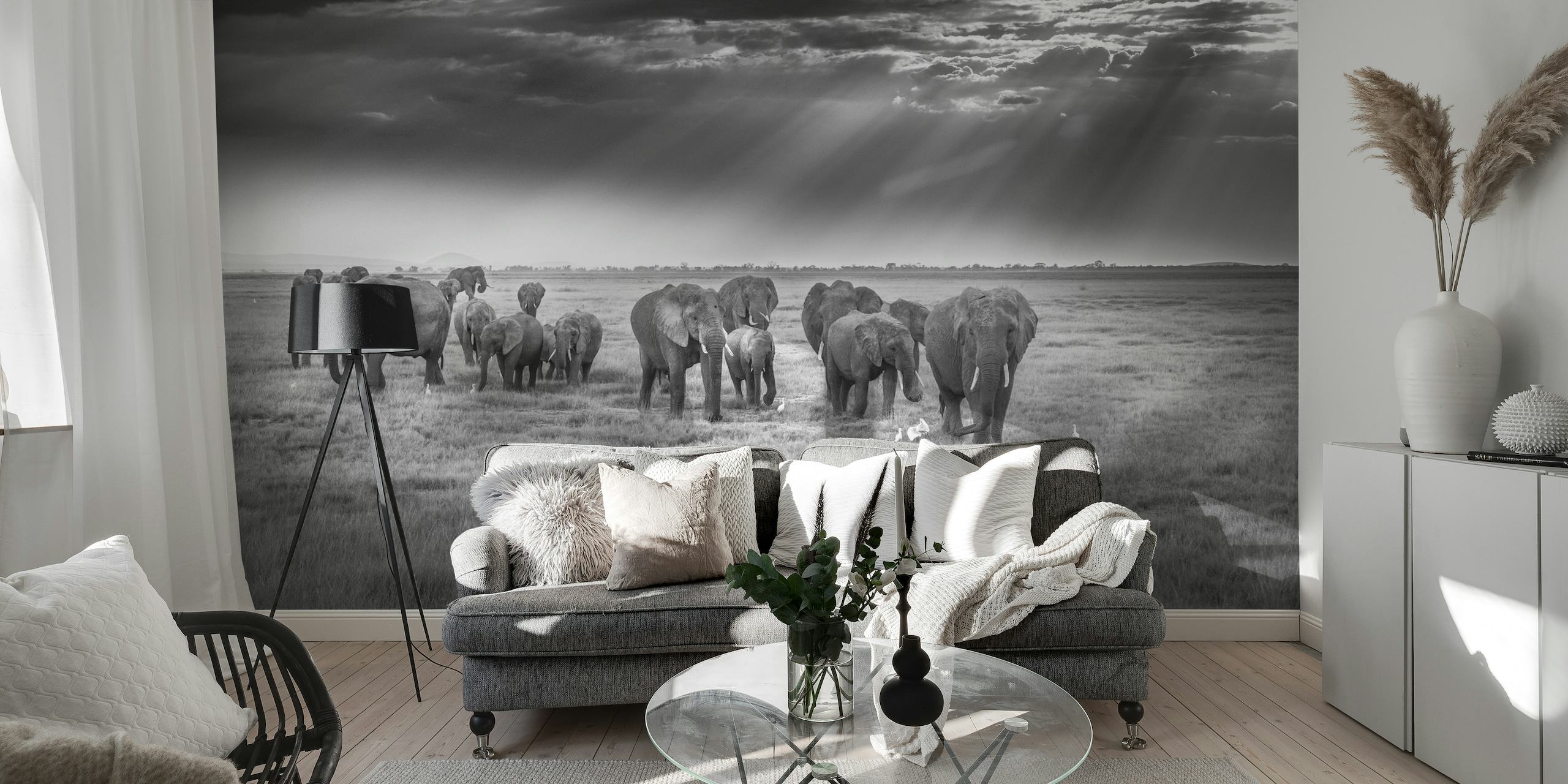 Breakfast with pachyderms wallpaper