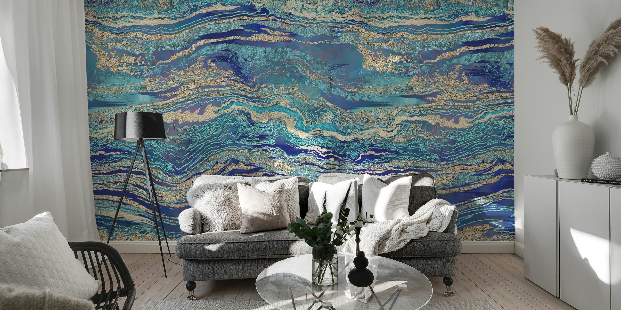 Gold Teal Luxury Marble tapet