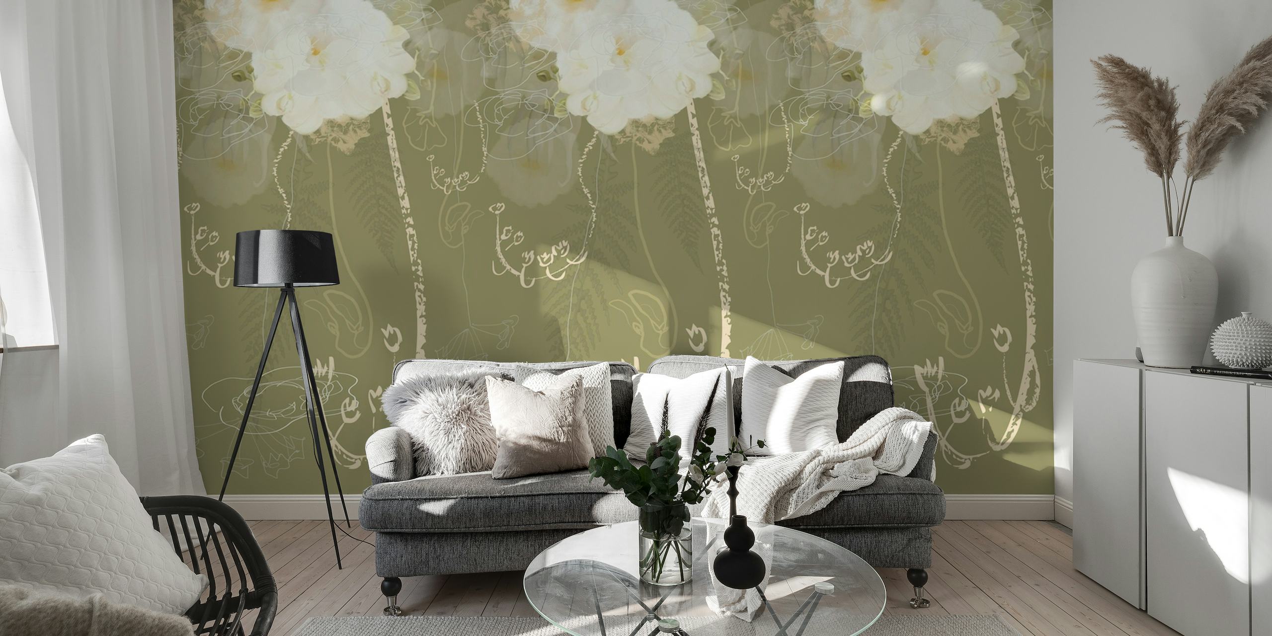 Flower-Fall-Green wallpaper