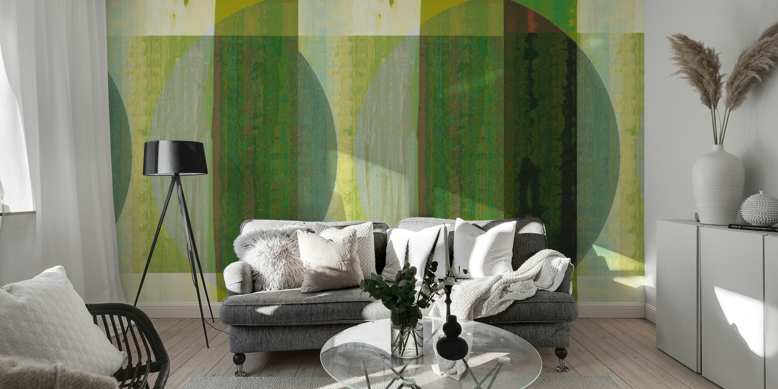 Mid Century Bauhaus Green behang