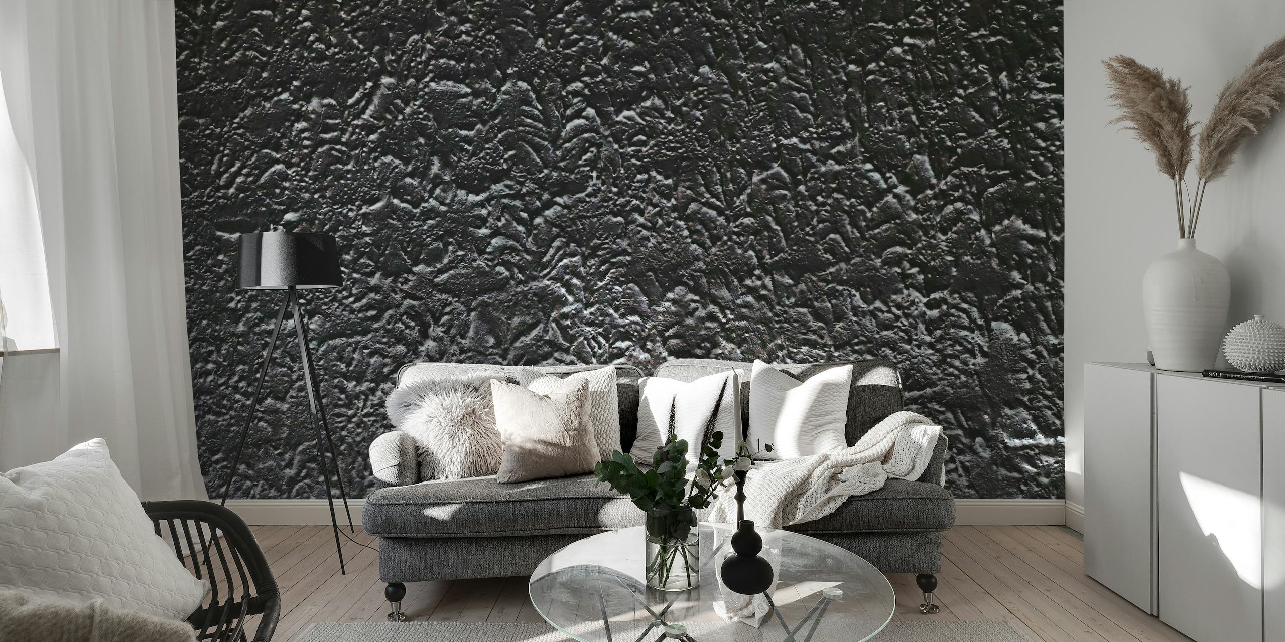 Black Cement Clay Art papel de parede