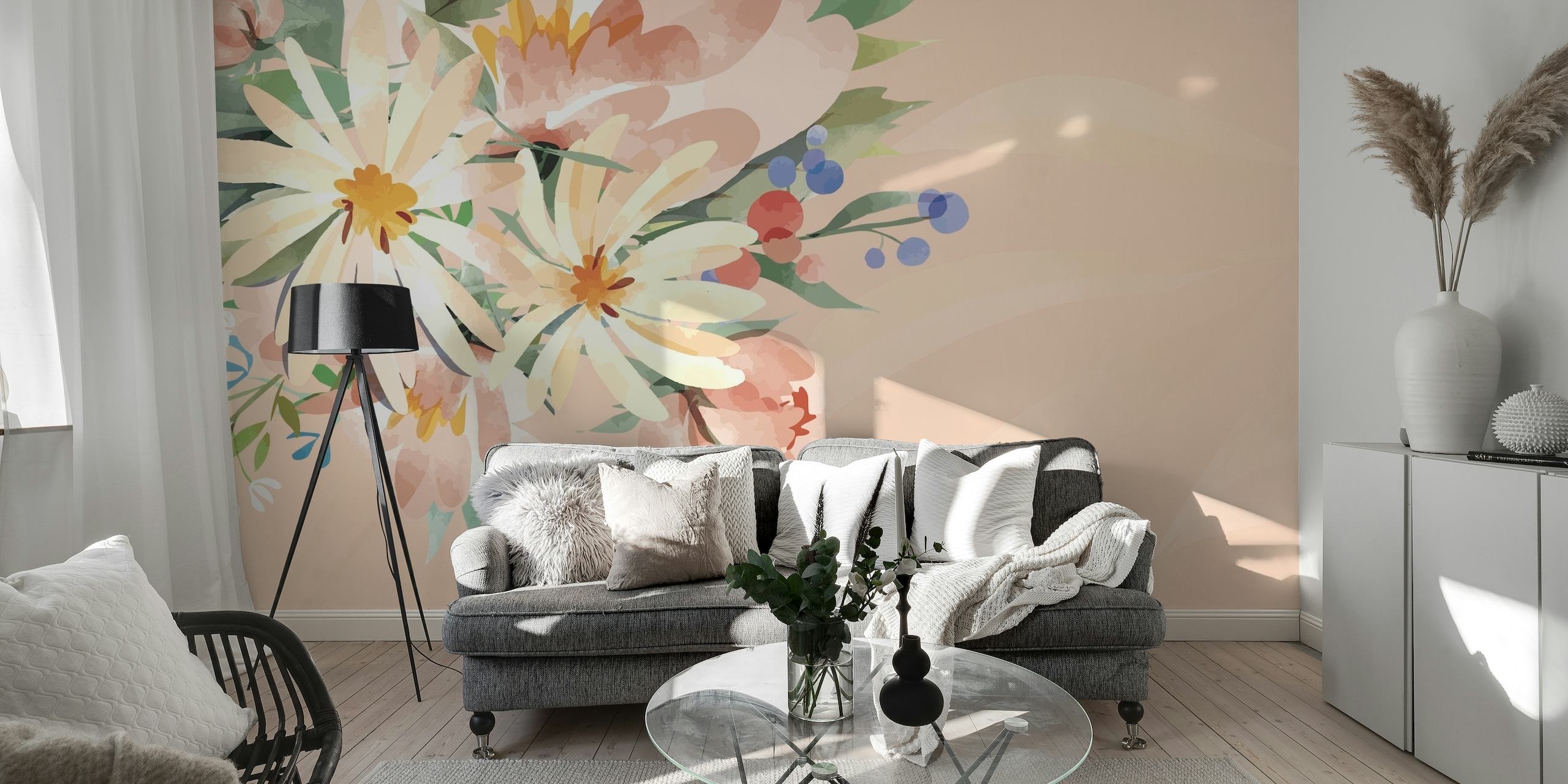 Pastel Floral Art wallpaper