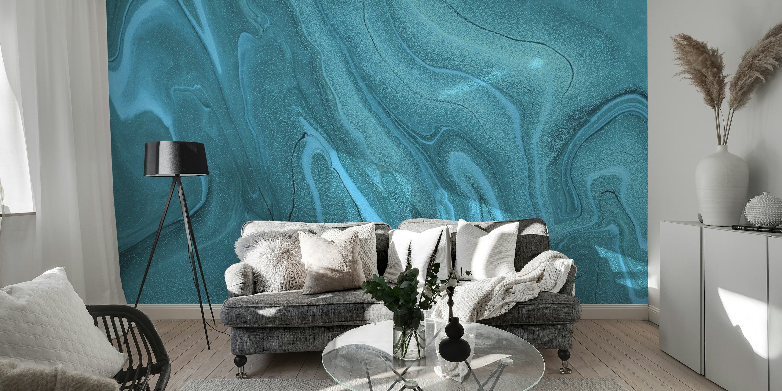 Blue marble art papel de parede