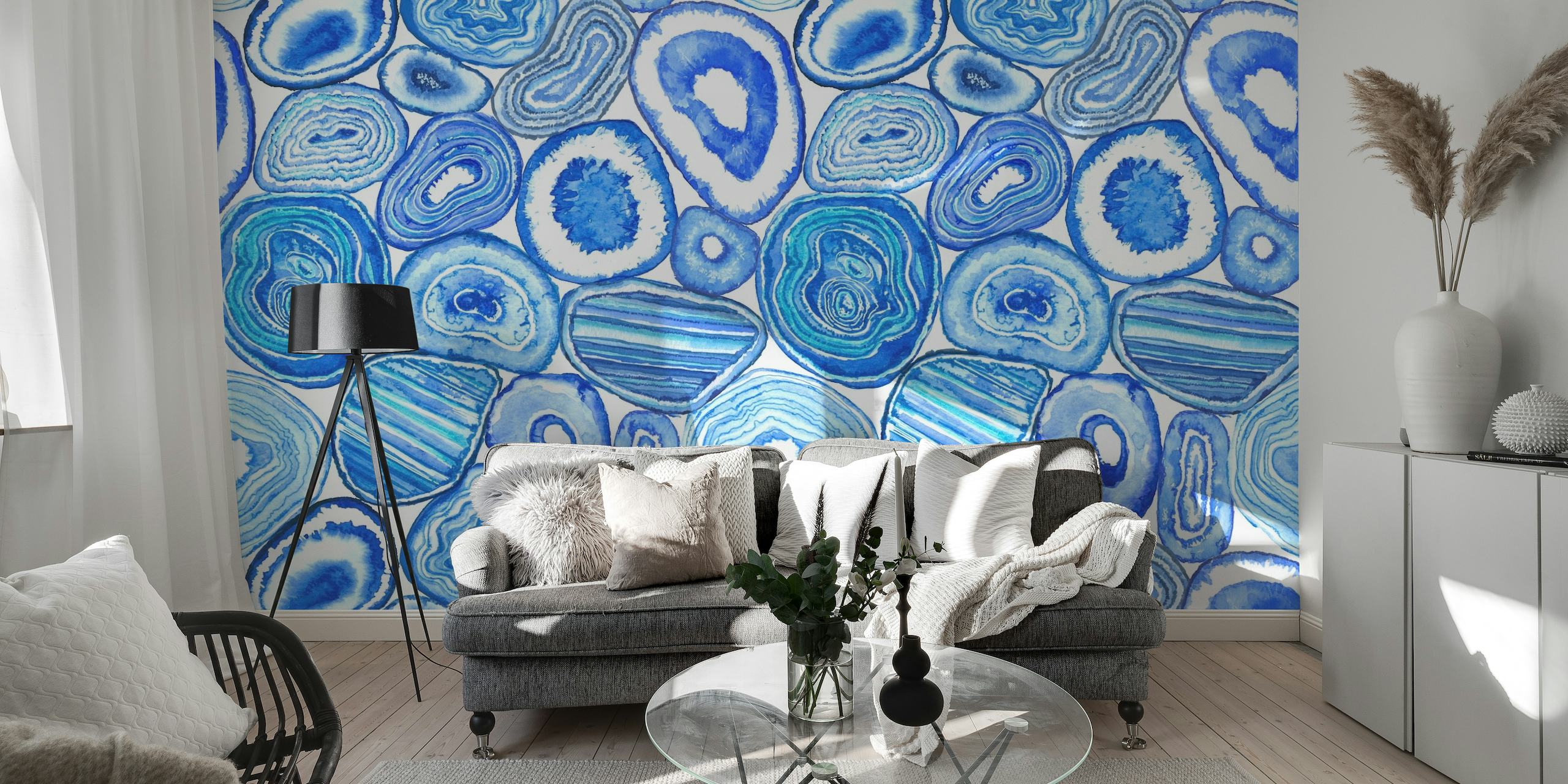 Blue agate slices wallpaper