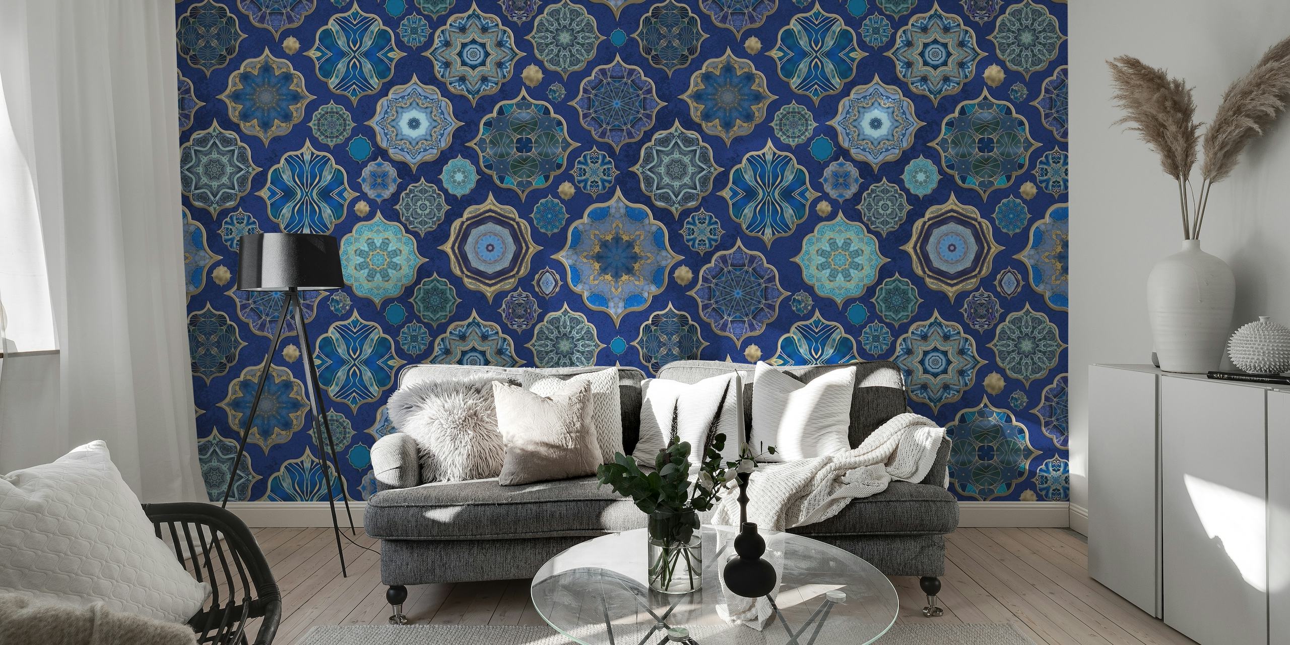 Blue Moroccan Tile Elegance 2 wallpaper