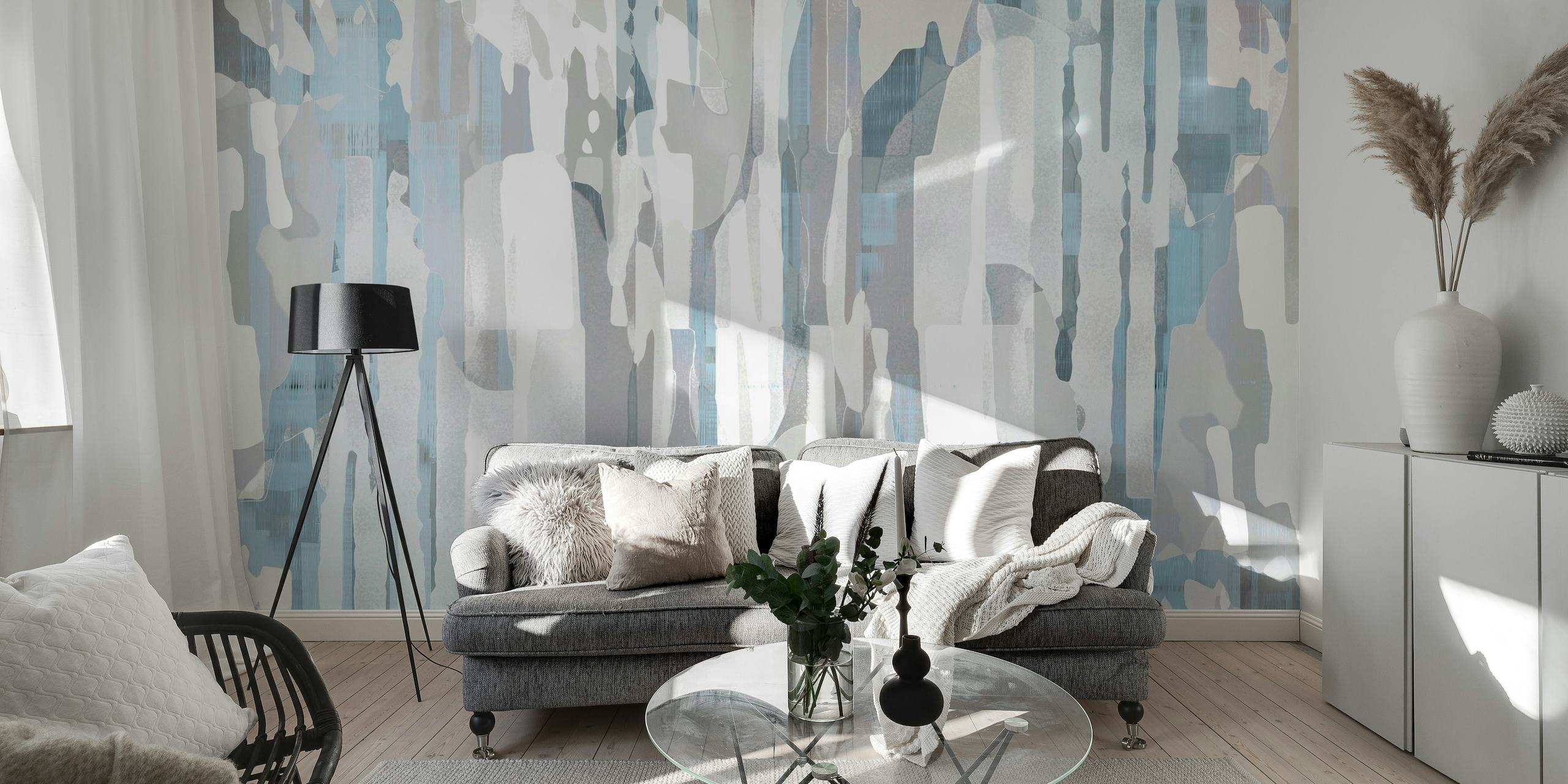 Abstract Composition Soft Grey papel de parede