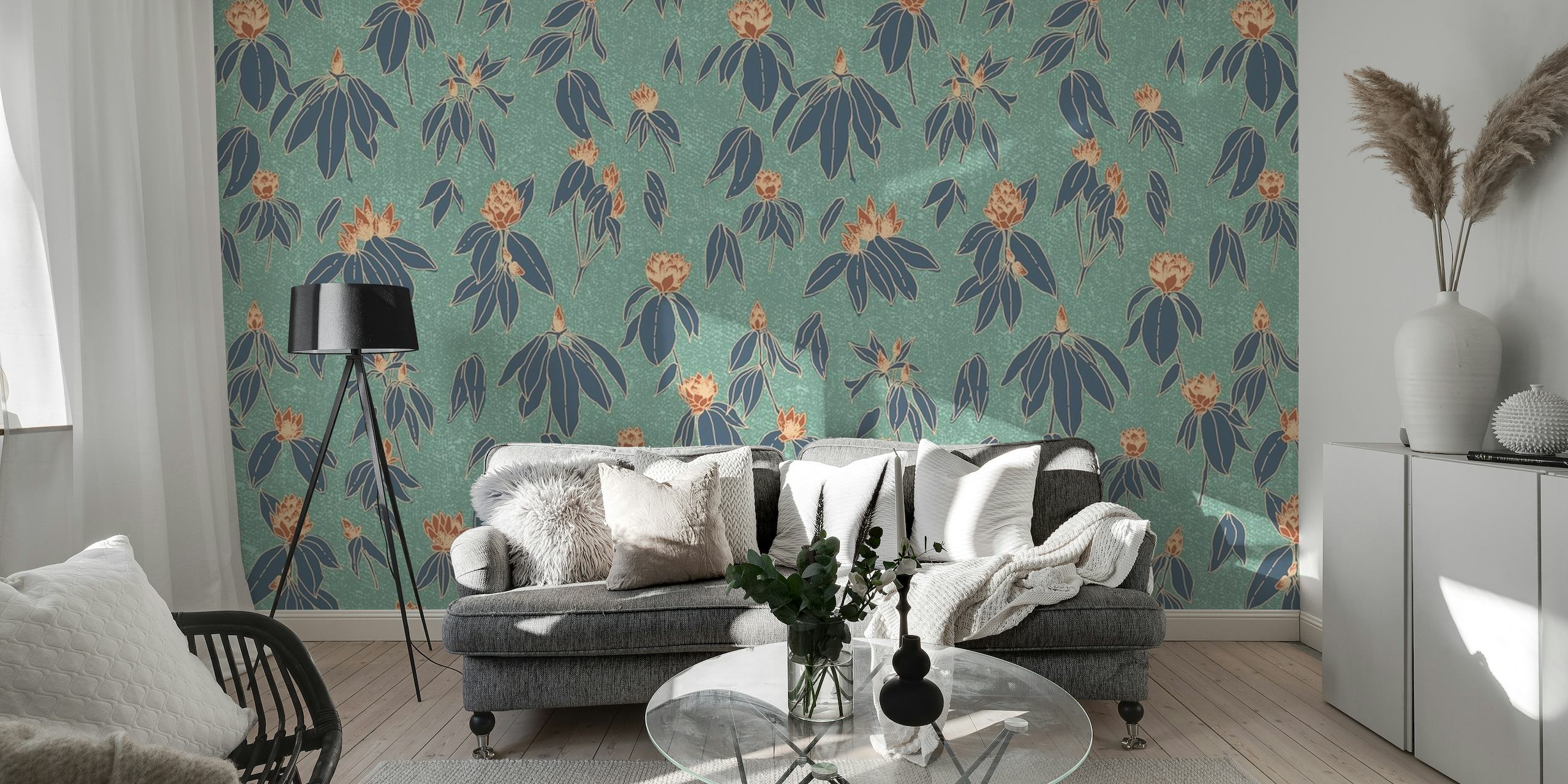 Leila Floral Sage wallpaper