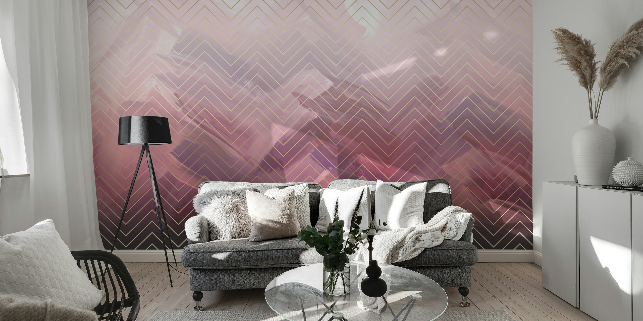 Pattern Gold Pink wallpaper