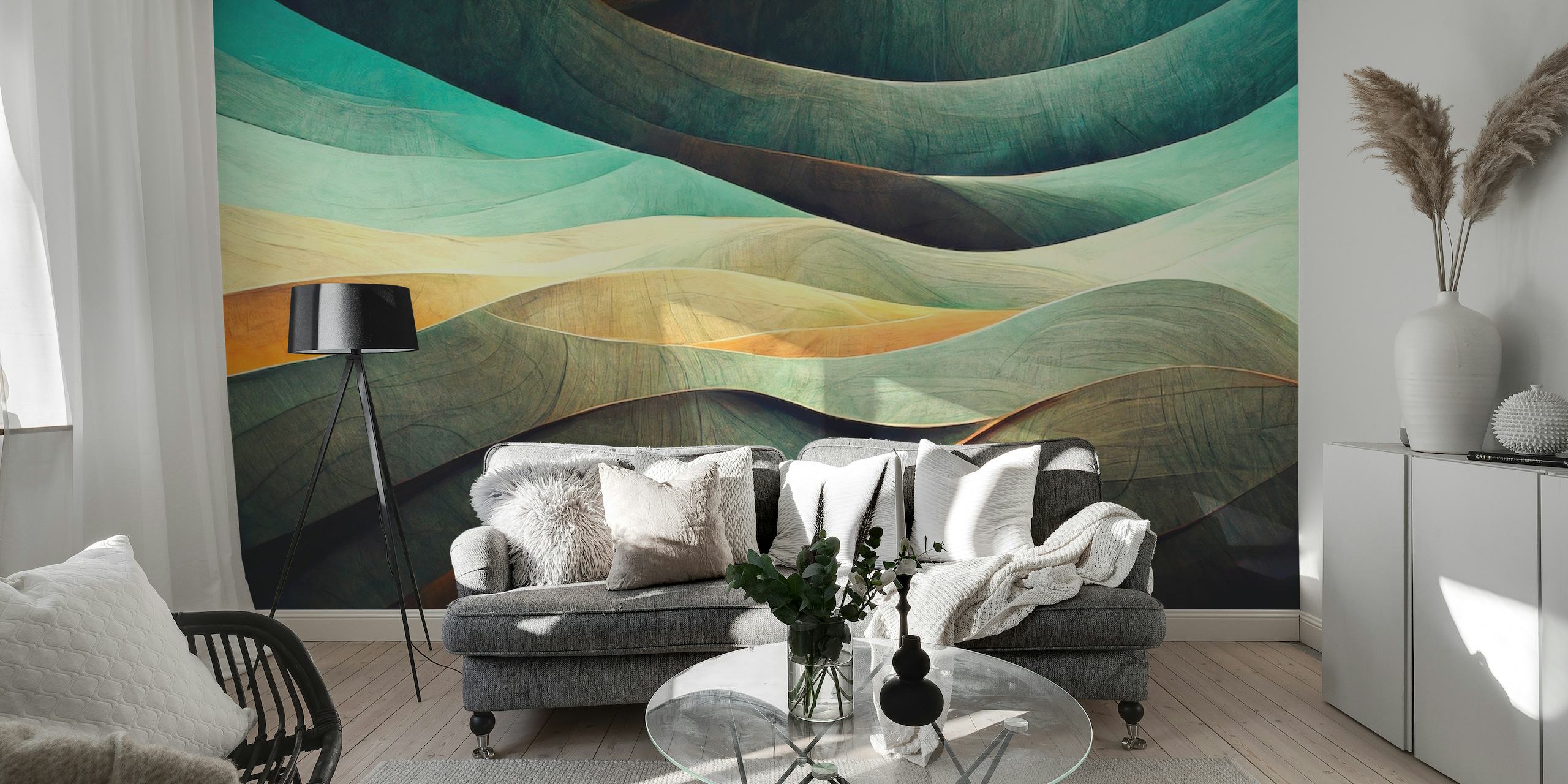 Abstract wavy lines tapet