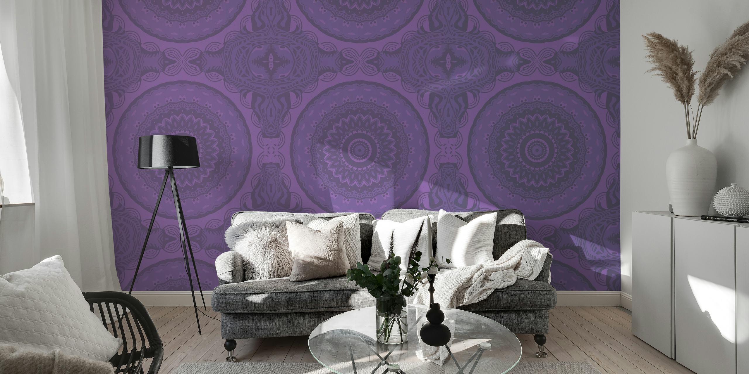 Mystic Mandala Dusty Purple papel de parede