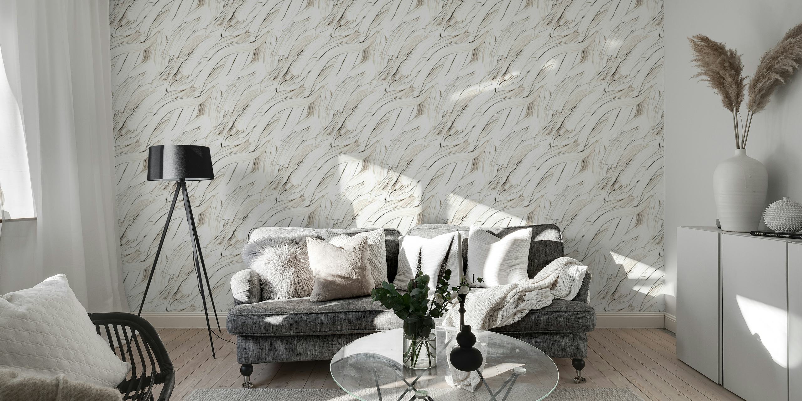 Zidna slika sa apstraktno-smeđom tkanom teksturom za uređenje doma ili ureda