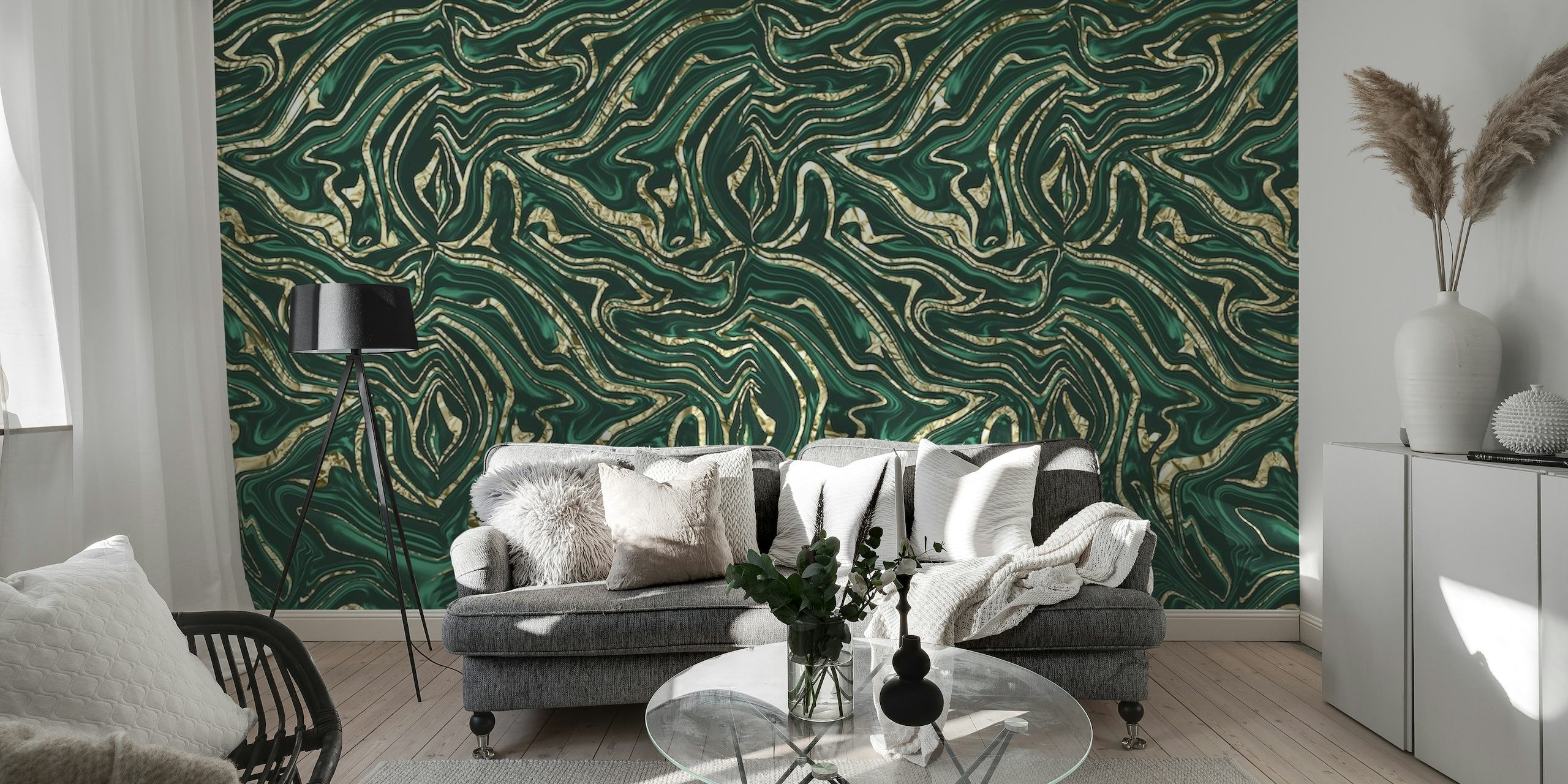 Emerald Green Gold Marble 2a tapet