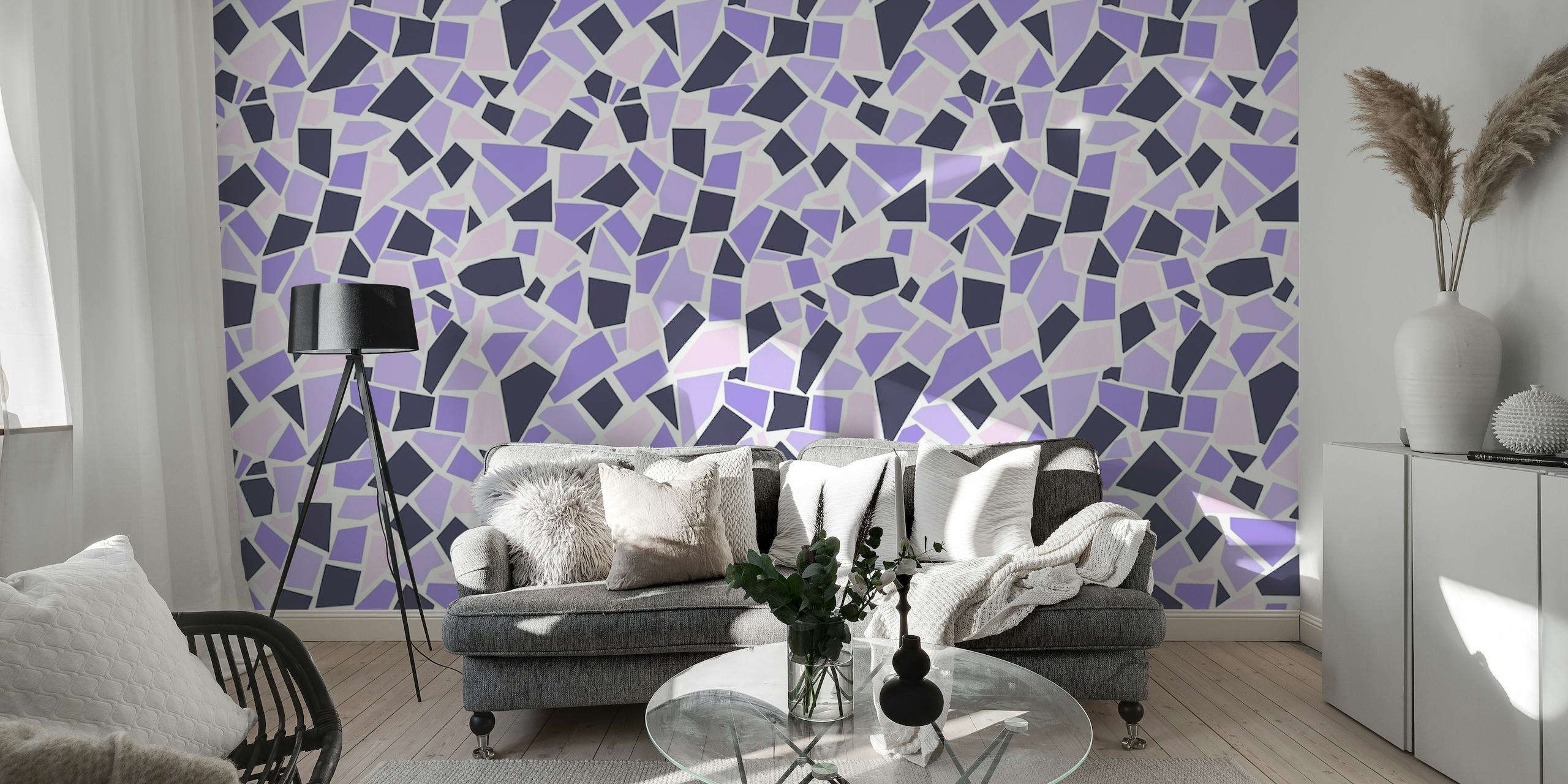 Mosaic art 1 purple papel pintado