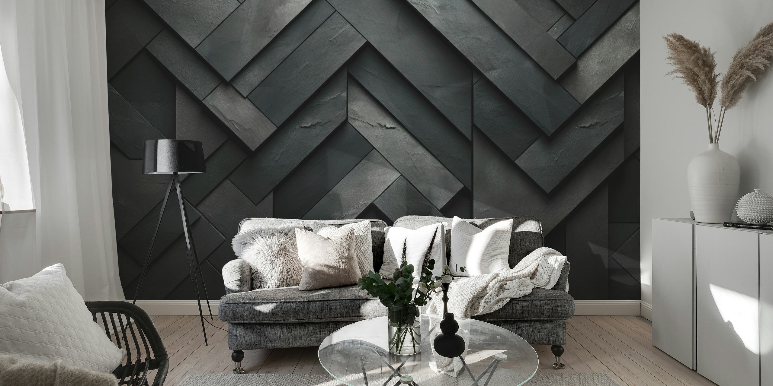Black concrete abstract design tapetit