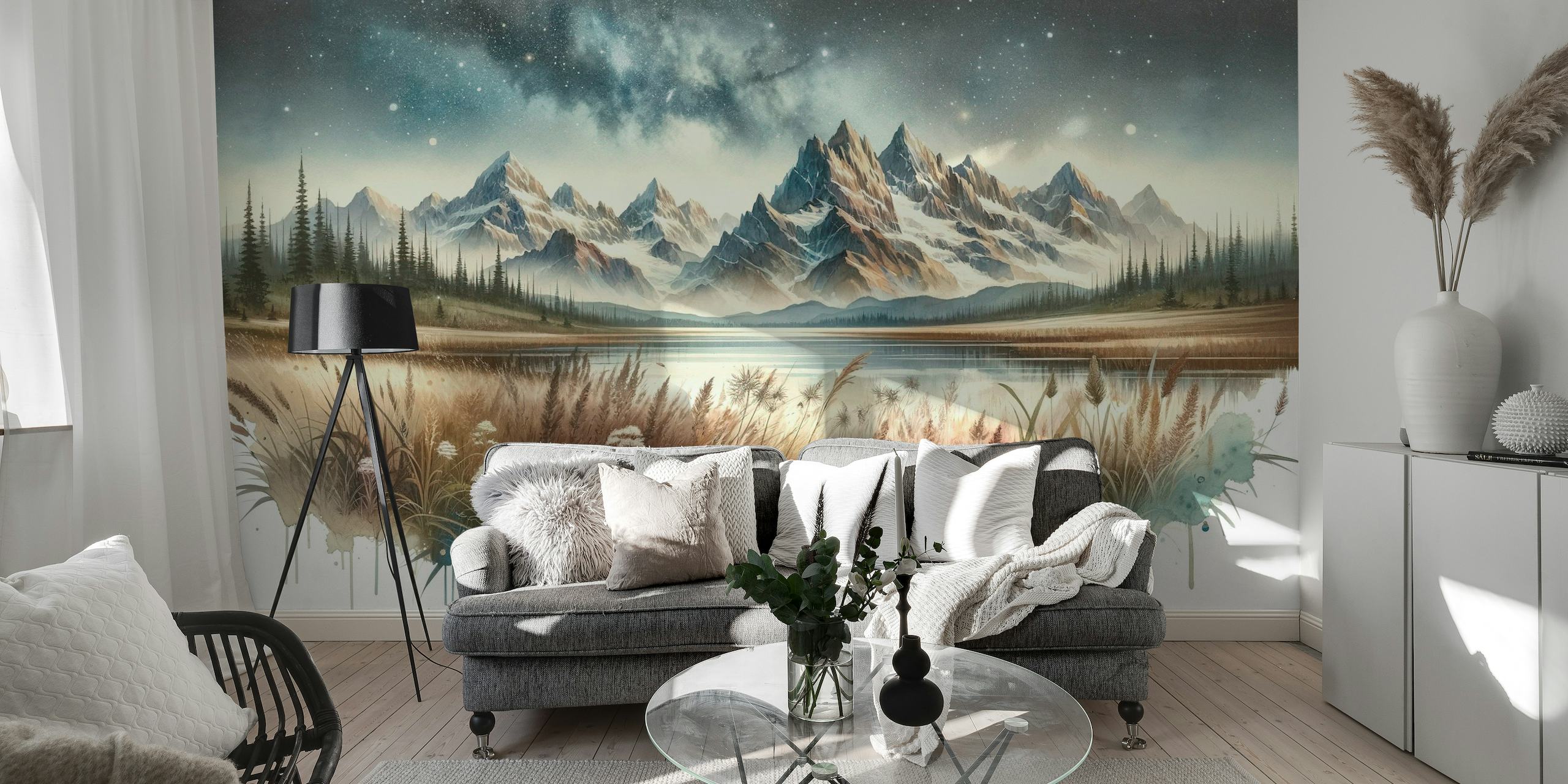 Starry Mountain Night wallpaper