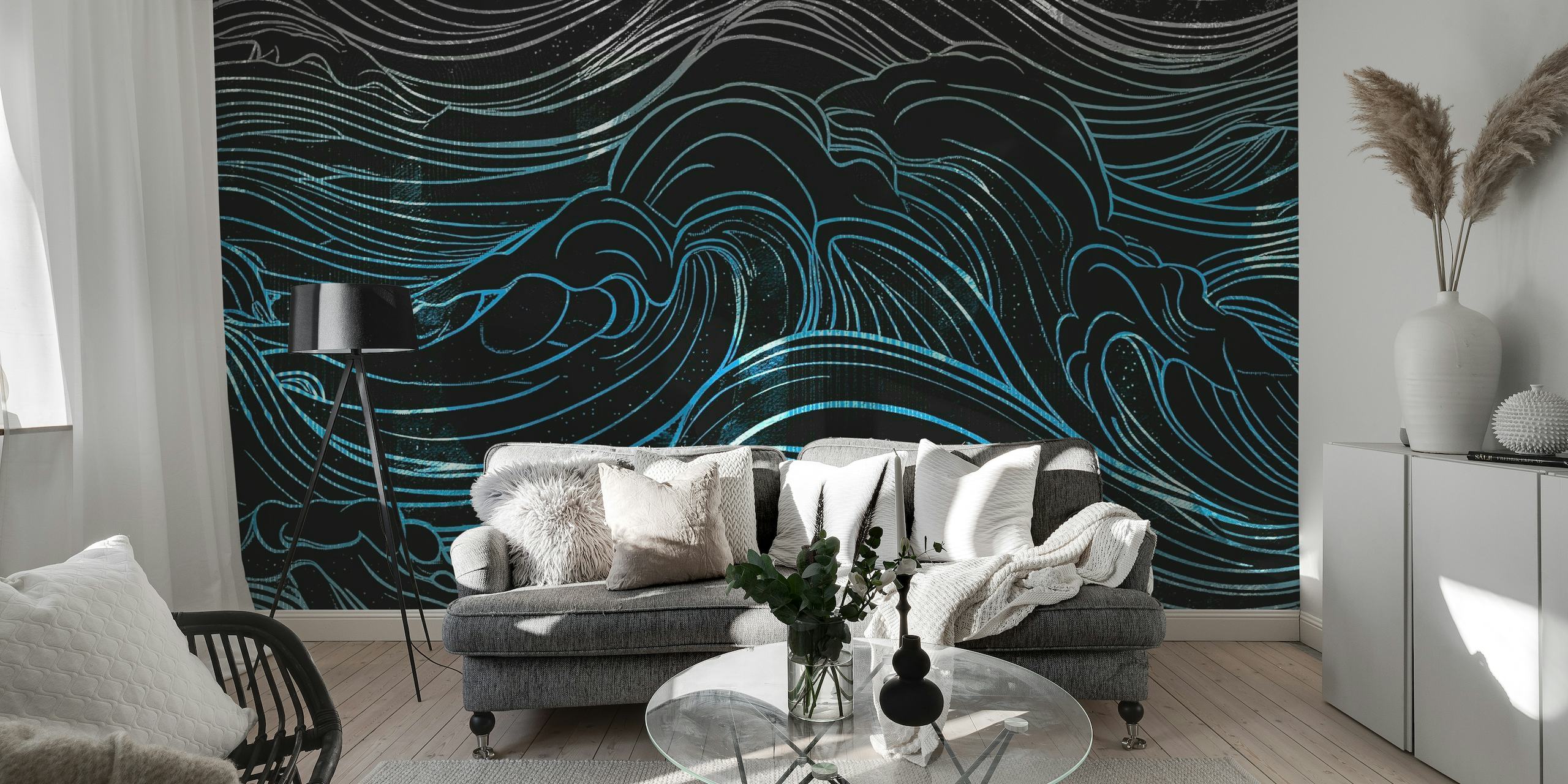 Moody Night Waves papel pintado