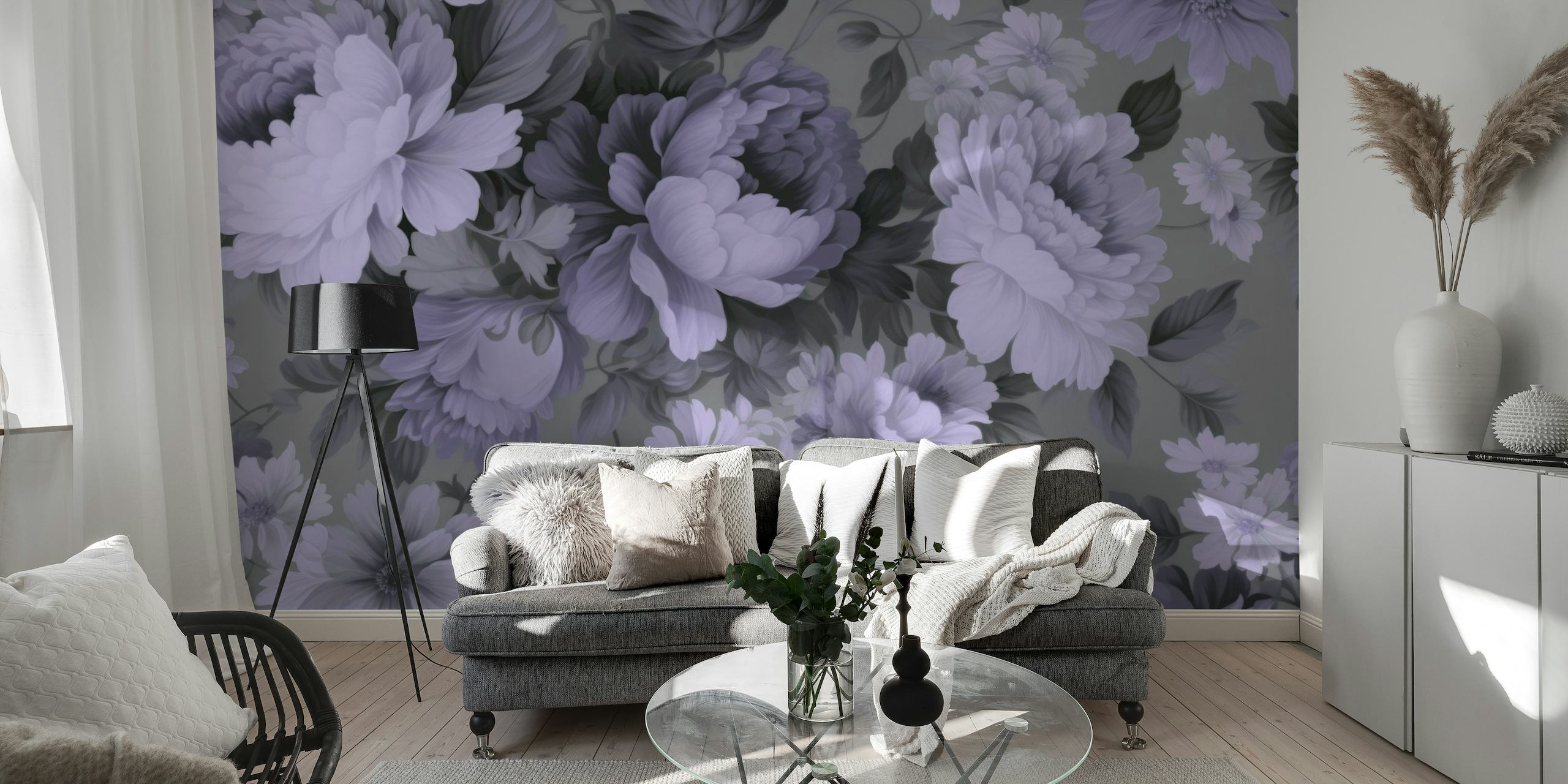 Nostalgic Flower Garden Cottagecore Purple wallpaper
