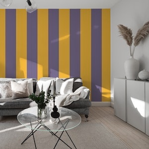 Purple orange stripes wallpaper