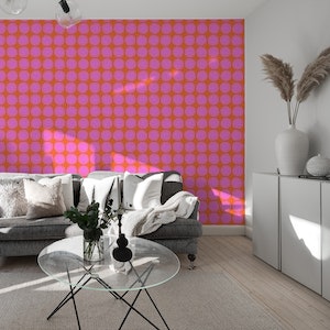 Abstract Dots in Pink and Orange