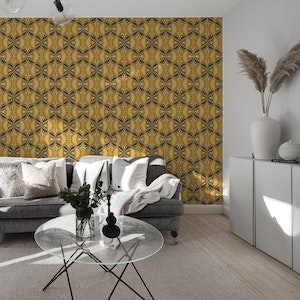 Art nouveau geometric play in gold and black