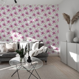 Orchids and chains, pink and off white