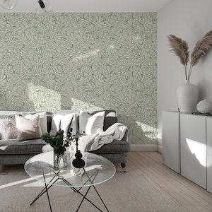 Matisse minimalistic leave pattern light sage green