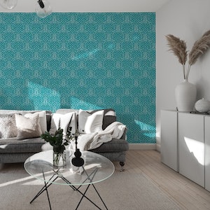 Turquoise Tranquility: Abstract Dots Blender Design - GD23-A17