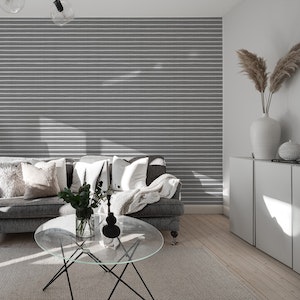 Grey Pin Stripes Elegant Linen Style