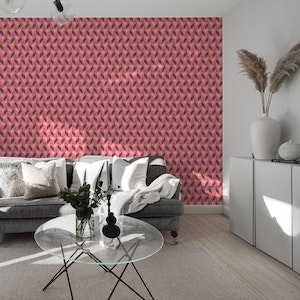 Bold Geometric Pattern in Hot Pink and Orange