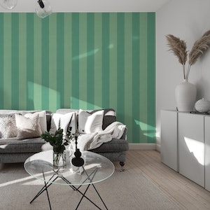 Wide textured stripes - green