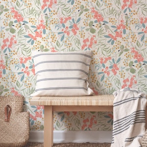 Magpie Floral Blooms in soft cream