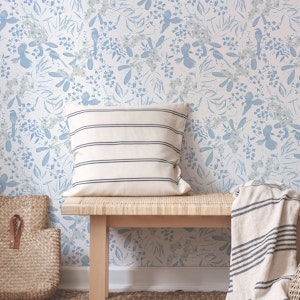 Magpie Floral Blooms in powder blue