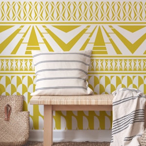 Minimalist art deco geometric yellow