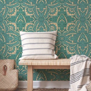 Art deco geometry - teal opaline