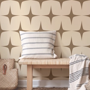 50s Atomic Starburst Mid Century Brown Beige