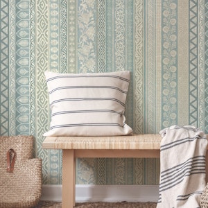 Tangier Dream Stripes Ivory Duck Egg Blue