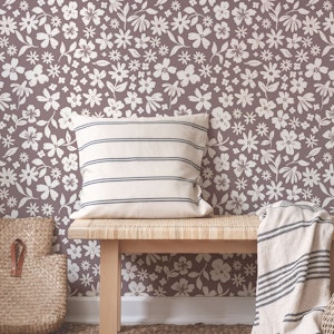 Organic Hand Drawn Wildflower Mocha Brown