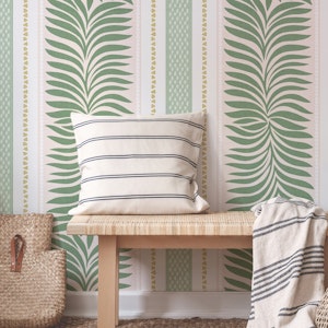 Grand Millennial Botanical Stripes Green