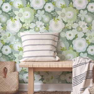 Retro Floral - Pastel Green