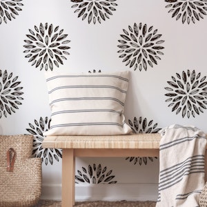 Delicate Floral Boho Charcoal