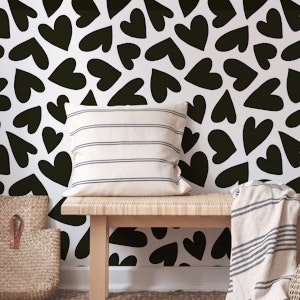 Playful Hearts Black and White