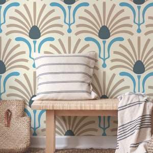 Bohemian Daisy Burst in Blue Gray - L