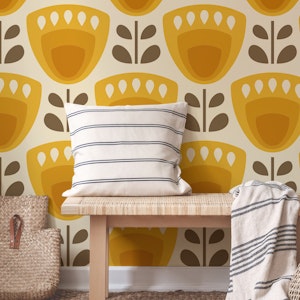 Mid-Century Tulips in Orange - L