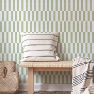 Sage Green Broken Vertical Stripes