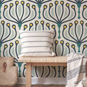 Stylish Floral Geometry in Green - L