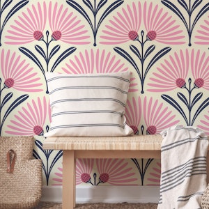 Art-Deco Daisy Harmony in Pink - L