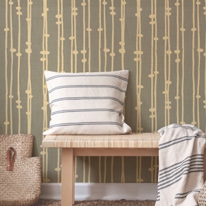 Boho Jewel Tone Stripes Retro Taupe