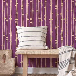 Boho Jewel Tone Stripes Retro Purple