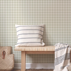 GIngham sage green vintage Country Check