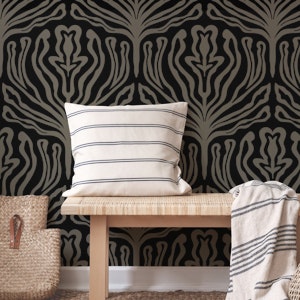 Elegant Abstract Florals - Black